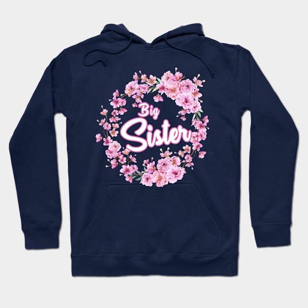 Big Sister with Flower Circle Youth Hoodie by Saymen Design